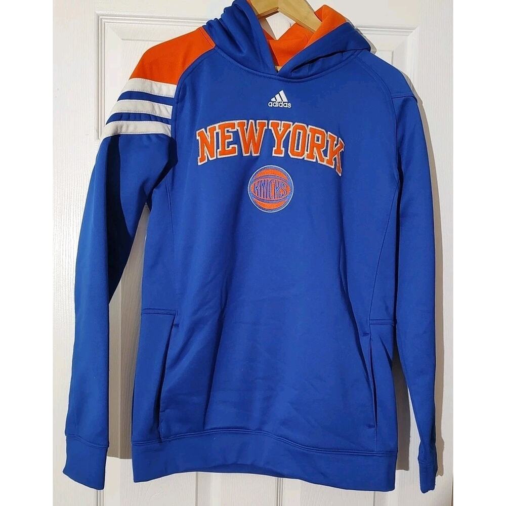 Youth Boys Adidas New York Knicks Three Striped Hoodie - XL (18)